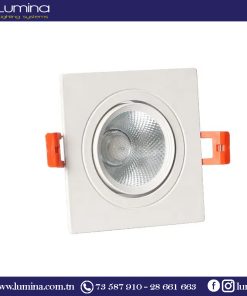 Spot encastrable polycarbonate orientable Carré blanc Directe 90mm SZS22054-WH