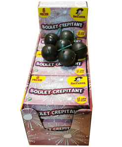 Présentoir de 12 boîtes de 6 boulets crépitants
