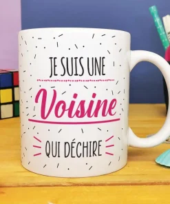 Alternative view of Mug “Je suis une voisine qui déchire – cadeau personnalisable