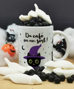 Alternative view of Mug bonbon chat noir – mug Halloween rempli de 10 souris et 100gr de dragibus noir