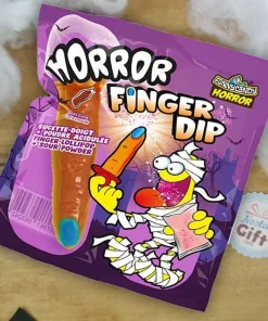 Bonbon Halloween – Doigt Sucette à tremper dans poudre acidulée – Goût Cola – Horror Finger Dip