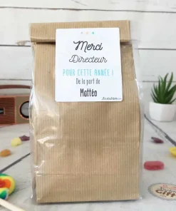 Sachet Bonbon des années 80  personnalisé – Cadeau Directeur primaire (CP, CE1, CE2 , CM1 ou CM2)